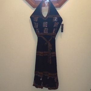 SEQUIN HALTOR SHIMMER DRESS